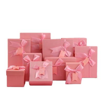 China Recycled Materials Custom Design Logo Luxury Perfume Lipstick Box With Ribbon Bow Tie Flower Rose Gift Box Jewelry Wedding Supplies Packaging Boxes for sale