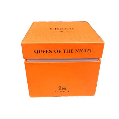 China Rigid Small Packaging Card Materials Fancy Art Paper Luxury Orange Perfume Box Custom Recycled Cosmetic Paper Box Size Customized Size for sale