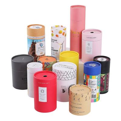 China Handmade Biodegradable Cylinder Tea Packaging Rigid Box Round Scented Cosmetic Candle Product Packing Box Gift Product Packing Box for sale