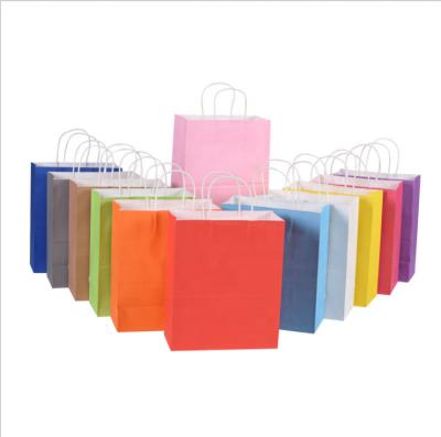 China Recycled Materials Top Sale Custom Logo Kraft Paper Bags Kraft Paper Shopping Bag Restaurant Colorful Paper Bag for sale