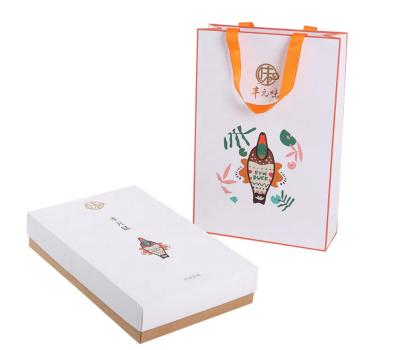 China Biodegradable Packaging Boxes And Bags One Set New Arrival Simple Elegant Rigid Paper Box Product Gray Board Packaging Package Package 500 Pcs for sale