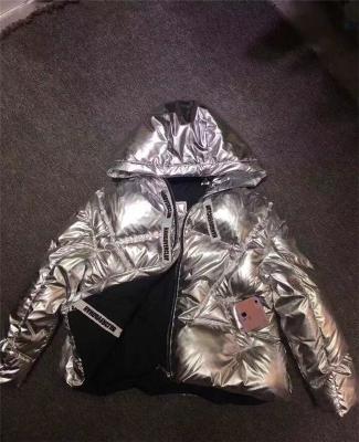 China Warm Stylish Windproof Custom Design Women Windproof Fashion Waterproof Duck Down Jacket Silver for sale