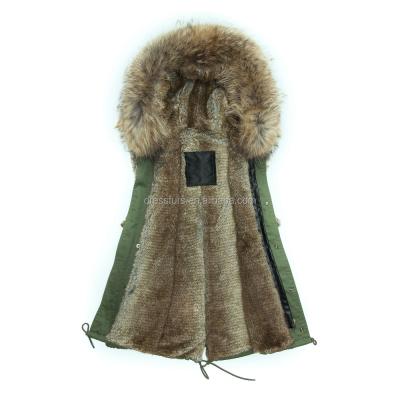 China Wholesale Garment Women Quilted Jacket Blazer Ladies Parka Raccoon Fur Collar Clothing Apparel for sale