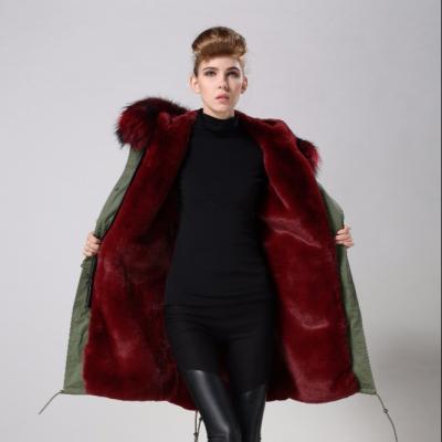 China Wholesale High Quality Breathable Faux Fur Collar Coat Breathable Faux Fur Parka Jacket For Women Winter for sale