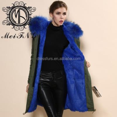 China Popular Garment MeiFNG Brand Series Fur Parka With Real Fur Collar And Coating For Men And Women for sale