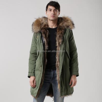 China Winter Breathable Military Real Fox Fur Parka With Raccoon Fur Trim Wholesale And Retail for sale