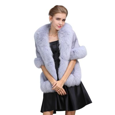 China Anti-Wrinkle Outwear Anti-Wrinkle Distinctive Light Blue Mink Fur Coat Winter Warm Women Ladies Poncho Latest Design for sale