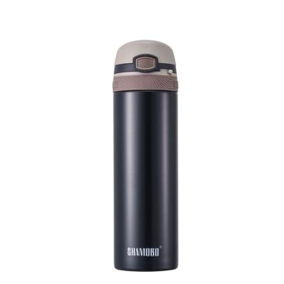 China Sustainable China Custom Design Gray Black 500ml Vacuum Stainless Steel Insulated Water Bottle for sale