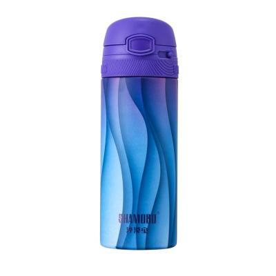 China Viable Custom Design Aurora Wave Pattern 400ml Vacuum Insulated Stainless Steel Water Bottle for sale