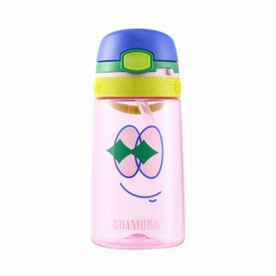 China 350ml Diamond Eyes Pattern Kids Plastic Viable Pinkish Purple Sports Drinking Water Bottle for sale