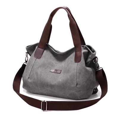 China Vintage New Women Canvas Shoulder Bag Large Capacity Handbag Style Travel Bag for sale