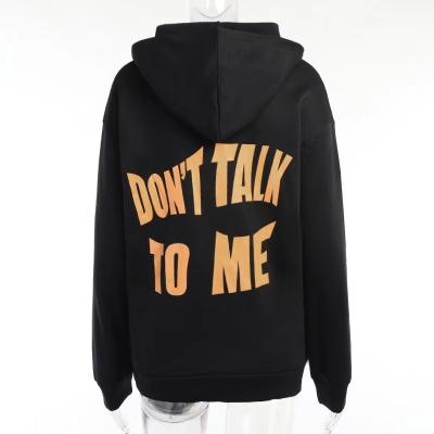 China new fashionable Anti-wrinkle women's clothing back letter printed women's hoodies and sweatshirts for sale