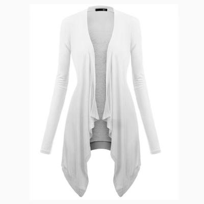 China Factory Price Breathable Women Drape Open Front Cardigan Long Sleeve Irregular Edge for sale