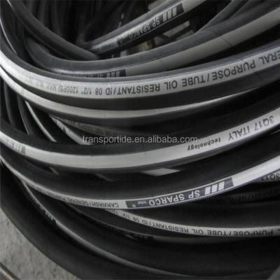 China Petroleum Fluids SAE100 Low Hydraulic Fiber Reinforced Hydraulic Industrial Rubber Hose R6 for sale