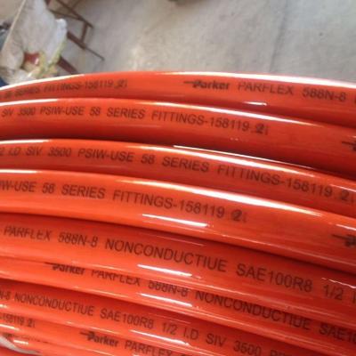 China Petroleum Hydraulic Fluids SAE 100 R7 R8 Base Flexible Hydraulic Hose Orange Red Blue Color for sale