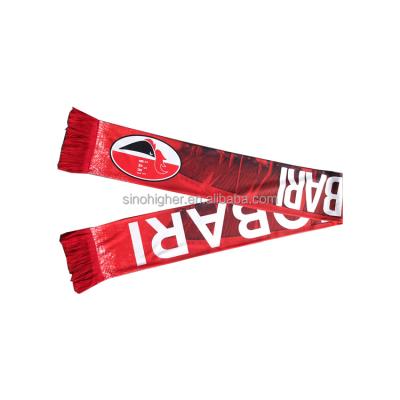 China custom made 100% polyester Sinohigher flag satin polyester personalized football fans or games printed advertising scarf for sale