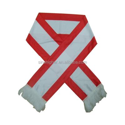 China 100% Polyester Sinohigher Flag Custom Design Austria Knitted Polyester Football Fan Scarf Scarf With Digital Printing for sale