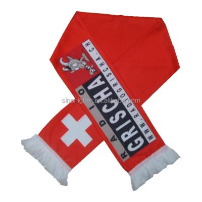 China 100% Polyester Sinohigher Flag Custom Your Own Scarf 100% Polyester Satin Printing Digital Printed Sports Team Promotional Football Fan Scarf for sale