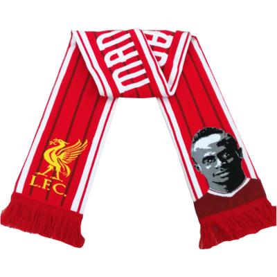 China Custom Knitted Fan High Quality Double Side Acrylic Football Knitted Soccer Football Scarf for sale