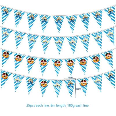 China Hanging String Plaid Germany Munich Beer Festival Blue and White Flags Hanging Flag Bavaria Pennant with Stock for sale