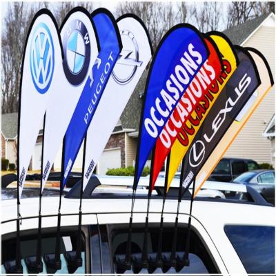 China High Quality Mini Teardrop Car Window FLYING Flag With Suction Cup for sale