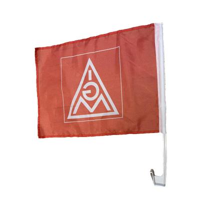 China Custom Polyester Car Window Hanging Flag With Plastic Pole for sale