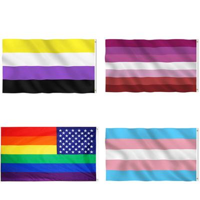 China Flying High Quality and Good Price Action Polyester Rainbow LGBT Gay Pride Flag for sale