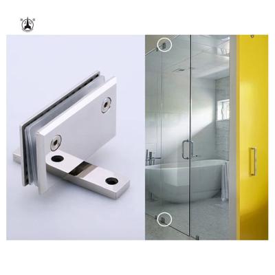 China Modern Custom Adjustable Glass Door Accessories 360 Degree Glass Clip Pivot Shower Hinge Clip Hinges for sale