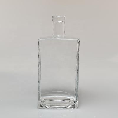 China Beverage Customize Cheap Price 700ml Square Rum Bottle HKG Glass Rum Bottles For Sale for sale