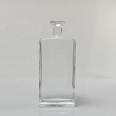 China New product 350ml 375ml 500ml 700ml 1L square shape rectangle bourbon glass beverage empty wine bottles for sale