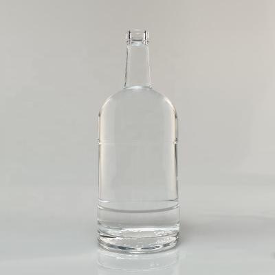 China Wholesale 1000ml Beverage Liquor Bottles Empty Vodka Spirits Glass Bottle for sale