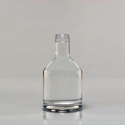 China Wholesale Mini Beverage Glass Bottle Pocket Whiskey Vodka Top Grade Blank Bottle For Sale for sale