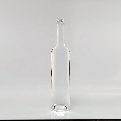 China Wholesale 375ml 500ml 750ml Beverage Glass Bottle Vodka Bottle With Tall And Slim Vodka Cap Bottle for sale