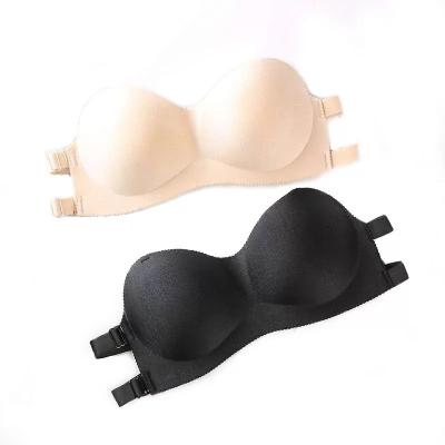 China Factory wholesale breathable quality soft tube top closed strapless seamless bra gathered bra sexy goddess bra for sale