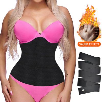 China Wholesale Custom Made Women Breathable Slimming Shaper Elastic Belly Wrap Band Waist Trainer for sale