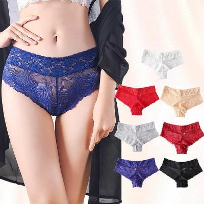 China Women Anti-UV Sexy Panties Underwear Lace Transparent Hollow Briefs for sale