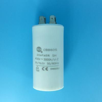 China cbb60 20uf 450v motor ac / capacitor for en60252 motor with cell film S3 for sale