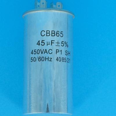 China Air conditioner cbb65 capacitor 220vac ac film cbb60 dry capacitor 450v 45uf for sale