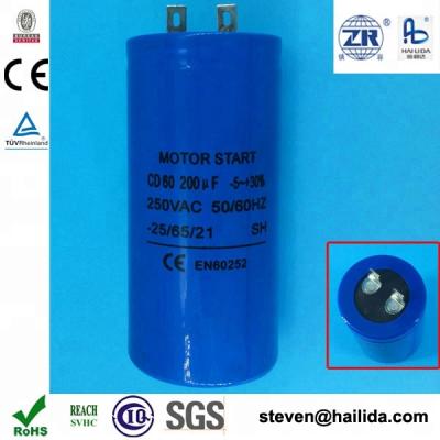 China cd60 200uf 250v motor ac / capacitor for motor starting for sale