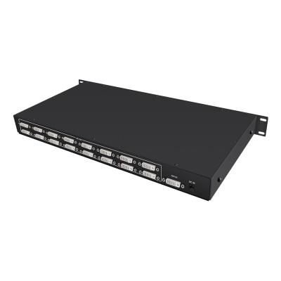 China TONLI 4K Port 16 DVI Splitter 1X16 1 in 16 VGA to 16 DVI Distribution Duplicator Splitter 485*220*45mm. (Standard cabinet installation) for sale