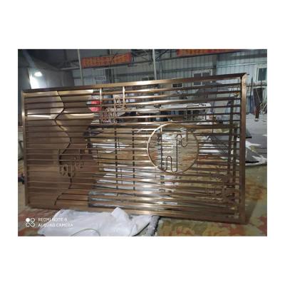 China Modern Wholesale Factory Price Restaurant Room Divider Decorative Metal Stainless Partition Screen for sale