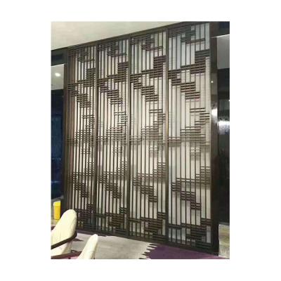 China Modern Tall room divider interior wall panel stainless steel screen bronze or brass decorative laser cut screens for sale