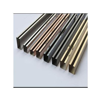 China Modern 304 stainless steel profile U profile groove mirror decorative strip stainless steel 304 tube for decorative edging for sale