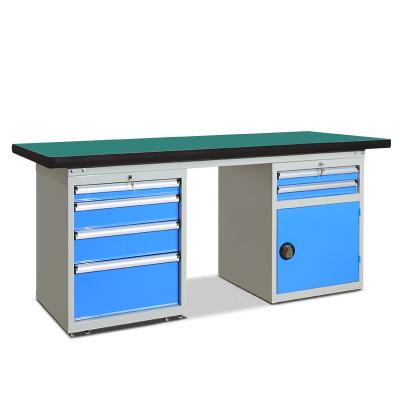 China Steel Machinery Repair Shop Workbenches Tables With Drawers And Wheel for sale