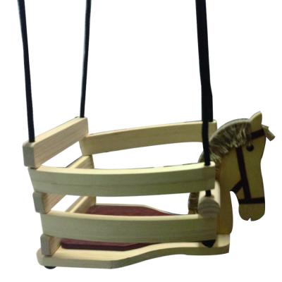 China Outdoor Furniture Safety And Durable Wooden Horse Toddler Swing Chair for sale