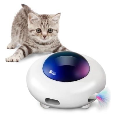 China Feather Viable Electric Baton Self-Salvation Cat Hair Gravity Flying Saucer Pet Toy for sale