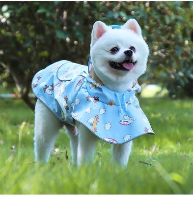 China Viable Hooded Waterproof Dog Jacket Raincoat Waterproof Pu Cape Reflective Pet Raincoat for sale