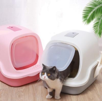 China Hot Selling Large Type Viable Cat Litter Box Pet Cat Litter Box Splash Proof Fully Enclosed Space Drawer Toilet for sale