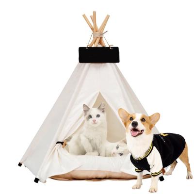 China Breathable Portable Dog Tent Bed Cat Canvas Tent Washable Pet House for sale