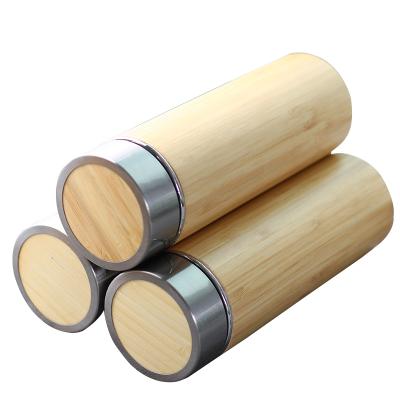 China Business Stainless Steel Vacuum Flask Tea Cup Creative Natural Bamboo Portable Health Cup Custom for sale